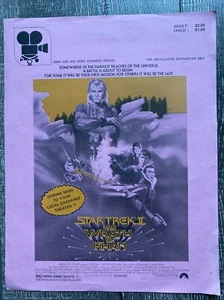 Vintage STAR TREK “The Wraith Of Khan” 1982 Army Exchange Only Flyer RARE!!! - Picture 1 of 1