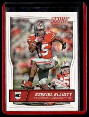 2016 Score Rookie Signatures Ezekiel Elliott Rookie Ohio State Buckeyes #344 - Image 1 of 2