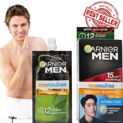 24x Garnier Men  Serum Face Cream Oil Control 12H Shine Turbo Light White 7ml. - Image 1 of 4