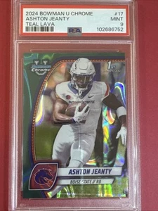 2024 Bowman University Chrome Ashton Jeanty #17 Teal Lava Refractor (RC) PSA 9 - Picture 1 of 3