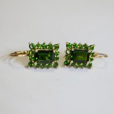 Turmalin, Peridot Ohrhänger 585 Gold, 20 mm = 3,3 g - Bild 1 von 4