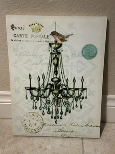 Canvas Bird Art With Sw Crystals - Picture 1 of 4