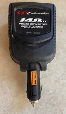 SCHUMACHER 140W POWER CONVERTER (PI-140) 280 PEAK WATTS AC OUTLET USB CHARGING - Image 1 of 4