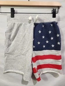 OshKosh B'gosh Boys 4/5 Red Blue Gray Patriotic Flag Terry Shorts 4th Of July - Picture 1 of 4