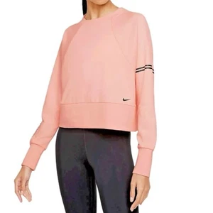 Nike Pro Dri-Fit Get Fit Damen Crew Boxy Cropped Sweatshirt Pink L - Bild 1 von 13