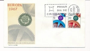D90043 Europa CEPT 1967 Cogwheels FDC Spain - Picture 1 of 1