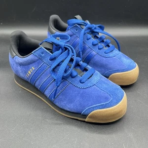 Adidas Originals Samoa blau Wildleder Schuhe mit gelbem Akzent Jugend Unisex Größen 3,5 - Bild 1 von 15
