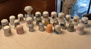 Lot Thimbles Avon Disney Pewter States Advertising Grandmother All Sizes 25 - Picture 1 of 18