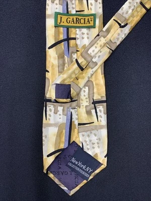 Corbata de Seda J GARCIA Colección Nueva York Catorce Abstracto Amarillo 1996 De Colección Foto 1 de 4