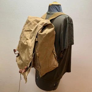 Vintage 40s 50s Boy Scouts of America Yucca Canvas Leather Backpack - Picture 1 of 18