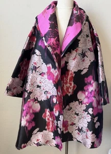 Bryn Walker Opera 2x Plus Jacket Floral Brocade Kimono Cherry Blossom Pink Black - Picture 1 of 14