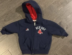 Majestic Baby Boston Red Sox Baseball Full Zip Hoodie Size 3-6 Months EUC - Picture 1 of 3