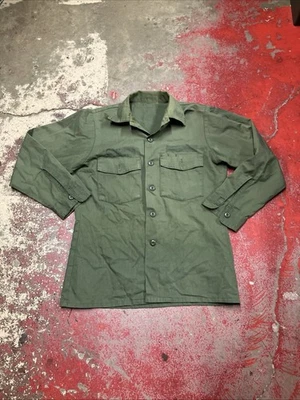 Vintage US Military Shirt Mens M Green Utility Surplus OG 507 Lot 13 - Image 1 of 4