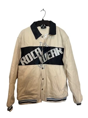 Vintage Rocawear Beige & Black Mens Jacket Varsity Wool Blend - Image 1 of 4