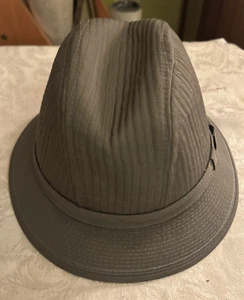 Vtg London Fog Fedora Cap/Hat Dark Grey Canvas Size L 7.25-7.5 Waterproof NICE! - Picture 1 of 7