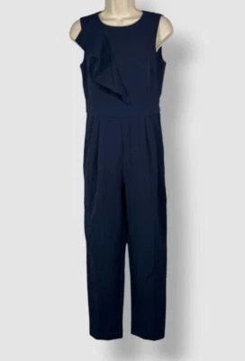 Mono para mujer Jessica Howard azul con volantes sin mangas talla pequeña 8P Foto 1 de 2