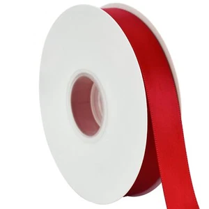 Red Satin Ribbon 7/8 Inch 2cm x 50yd Thin Solid Fabric Ribbon for Flower Bouq... - Picture 1 of 6