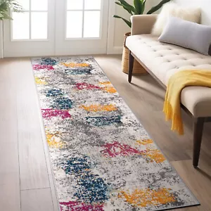 Rugshop Rugs Runners Prague Distressed Abstract Kitchen Rugs and Runners 2x7 Rug - Picture 1 of 11