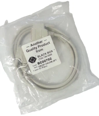 Black Box BC00702 Extension Cable DB25F-DB25M 6ft Male-Female New in Package NEW - Image 1 of 3