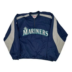 Seattle Mariners Majestic Mlb Windbreaker - Medium Blue Polyester - Picture 1 of 8