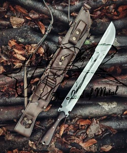 UBR CUSTOM HANDMADE HIGH CARBON STEEL CAMPING MACHETE WITH LEATHER SHEATH - Picture 1 of 6