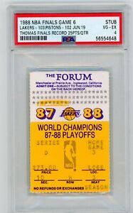 1988 NBA FINALS LA LAKERS DETROIT PISTONS TICKET STUB PSA GAME 6 Isiah Thomas 25