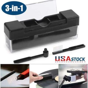 Vinyl LP Record Cleaner Set Stylus Velvet Anti-Static Cleaning Dust Brush Kit US - Picture 1 of 12
