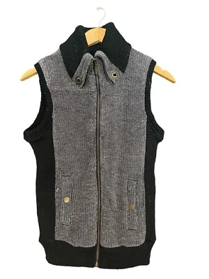 Chaleco Suéter Té Verde Mujer Talla M Negro/Crema Rayas Foto 1 de 4