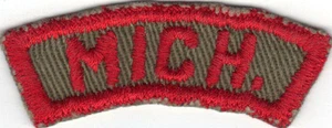 BOY SCOUT MICHIGAN (MICH.) KRS KHAKI AND RED STATE STRIP WITH BLACK BACK STITCH - Picture 1 of 2