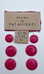 Pat Argenti Ersatz rund 4 Loch flacher Knopf rosa gemischt 6er-Set - Bild 1 von 5
