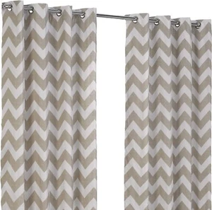 Hamilton McBride CHEVRON Striped Ring Top Lined Curtains. 4 Colours 8 Sizes - Picture 1 of 28