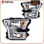 Headlights Assembly For 2015 2016 2017 Ford F-150 Chrome Housing Left+Right Pair