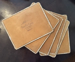 LEATHER African Safari Placemats Tortilis Camp Amboseli Kenya - Set of 6 - Picture 1 of 7