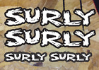 Surly Bikes Sticker Decal Bicycles 5" Die Cut Black White XO Replacement - 4ea