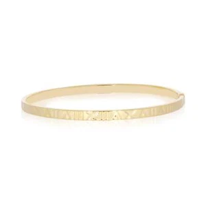 9ct Yellow Gold Silver Filled Roman Numerals Bangle - Picture 1 of 1
