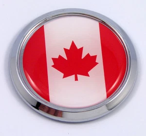 Canada Canadian Round Flag Car Chrome Decal Emblem bumper Sticker bezel badge - Foto 1 di 1