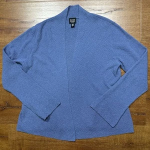 Eileen Fisher Shawl Duster Cardigan Womens PM Blue 100% Wool Luxury Minimal City - Picture 1 of 10