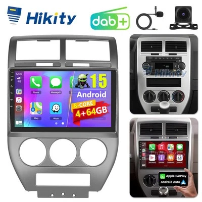 DAB+ 8Core 4+64GB Android15 Radio Für Jeep Compass 07-10 CarPlay GPS Navi Kamera - Bild 1 von 4