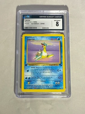 Pokemon Graded 8 First Edition Lapras Fossil 25/62 - Image 1 of 2