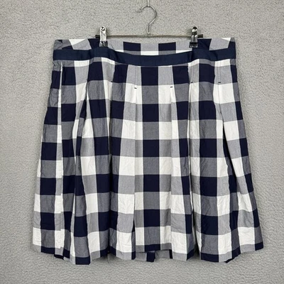 Falda Boden para mujer 16 azul a cuadros guinga plisada Academia Preppy Cottagecore Foto 1 de 4