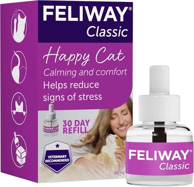 FELIWAY Classic Diffuser & 30 Day 48ml Refill Comforts Cats Helps Stress/Anxiety - Image 1 of 4