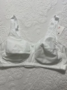 Reggiseno ABC Mastectomia Stile 103 Taglia 44D Bianco Senza Ferretto Contorno Rosa Nuovo con etichette - Foto 1 di 9