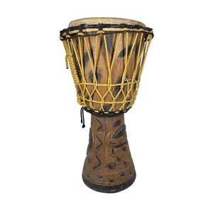 Vintage Handarbeit Trommel Schlagzeug Musik Musikinstrument Indianer Schamane - Bild 1 von 11