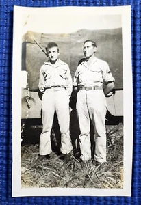 WWII c1944 Staff Seargent Edwin Holt and PFC Howard Hebb New Guinea Photograph - Picture 1 of 2
