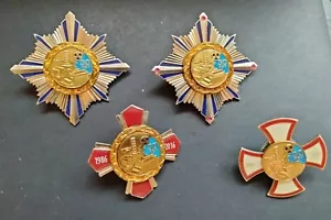 Four Medal Badge Order Ukraine Chernobyl Accident 35th Anniversary - Picture 1 of 6