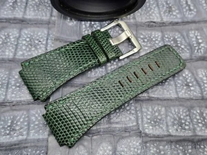 24mm/24mm Lizard Leather Watch Band Vintage Minimalist Design Exotic Leather - Picture 1 of 9