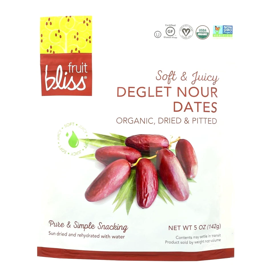 FRUIT BLISS DRIED DATES OG1 DEGLET 5 OZ Pack of 6