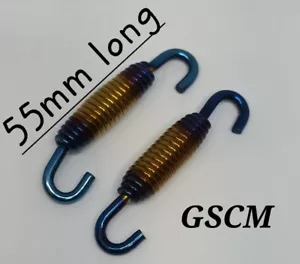 Molle di Scarico Moto 55mm Acciaio Inox Blu e Oro 2x - Foto 1 di 2