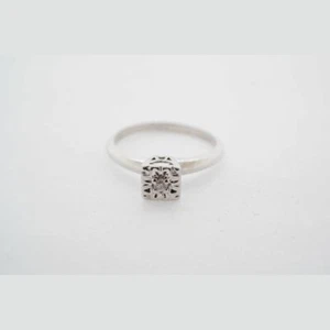 Diamant Verlobungsring 14 Karat Weißgold VS2 H Diamant 0,025 TCW - Bild 1 von 6