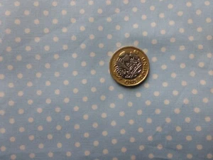 metre cotton poplin with 3mm white spots on a range of pastel colours - Picture 1 of 9